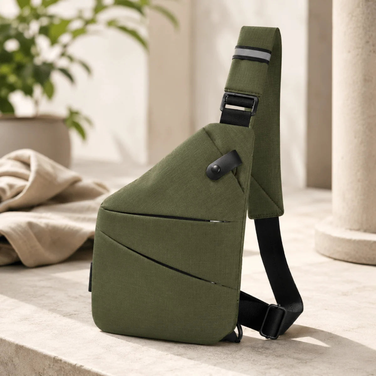 Crossbody Bag RFID-Protected Cut-Resistant Strap Water-Resistant Fabric
