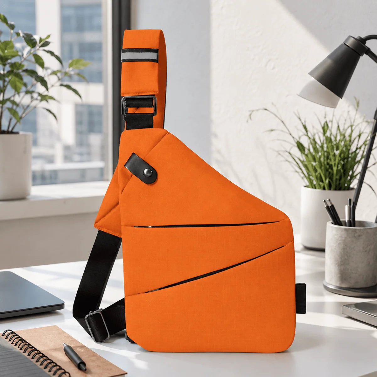 Crossbody Bag RFID-Protected Cut-Resistant Strap Water-Resistant Fabric