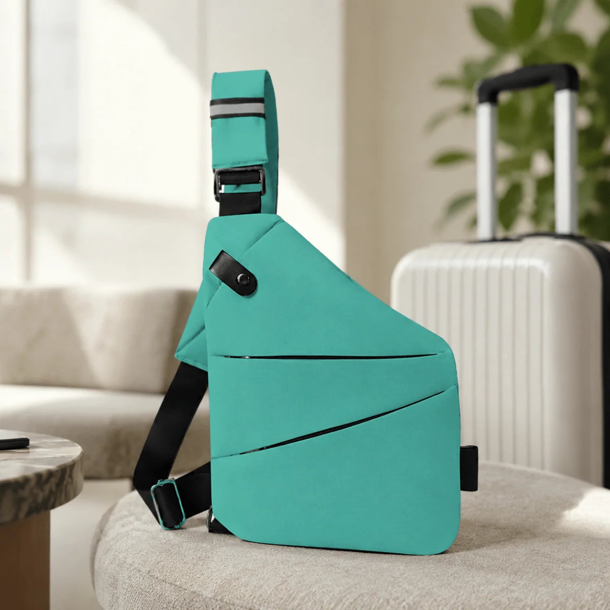 Crossbody Bag RFID-Protected Cut-Resistant Strap Water-Resistant Fabric