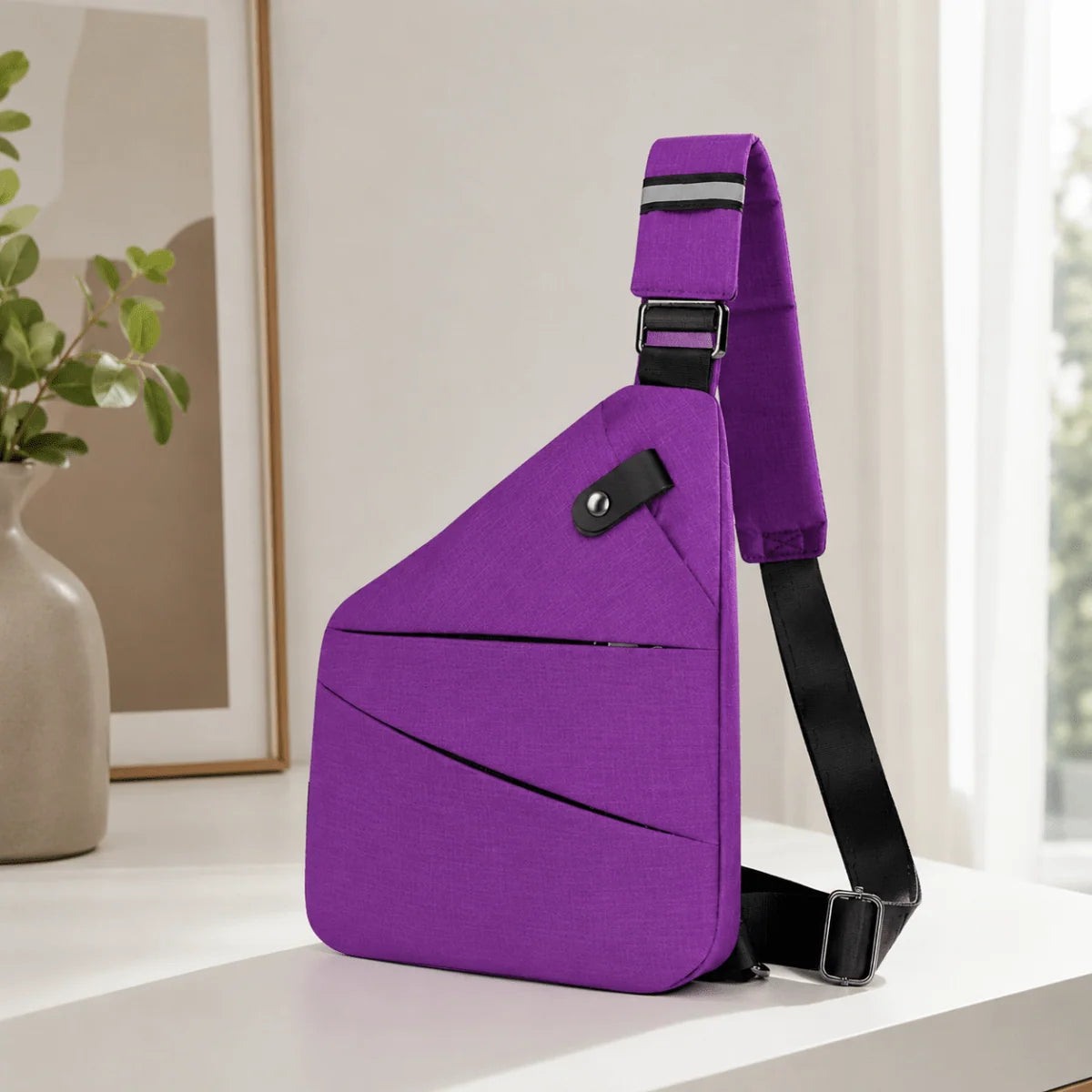 Crossbody Bag RFID-Protected Cut-Resistant Strap Water-Resistant Fabric