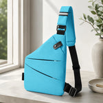 Crossbody Bag RFID-Protected Cut-Resistant Strap Water-Resistant Fabric