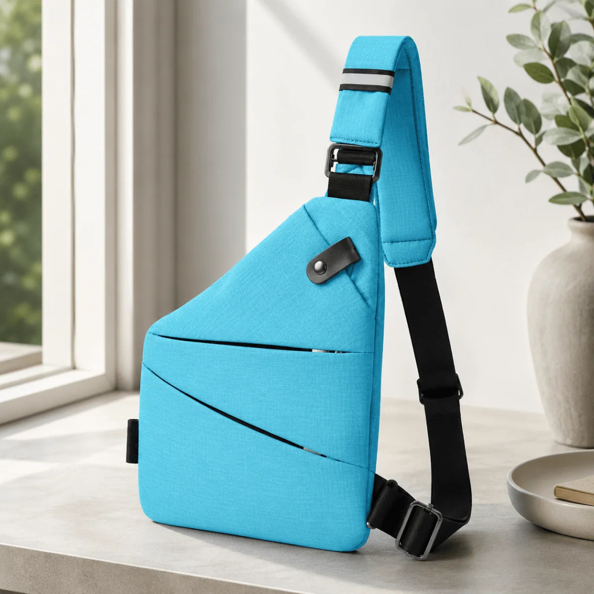 Crossbody Bag RFID-Protected Cut-Resistant Strap Water-Resistant Fabric
