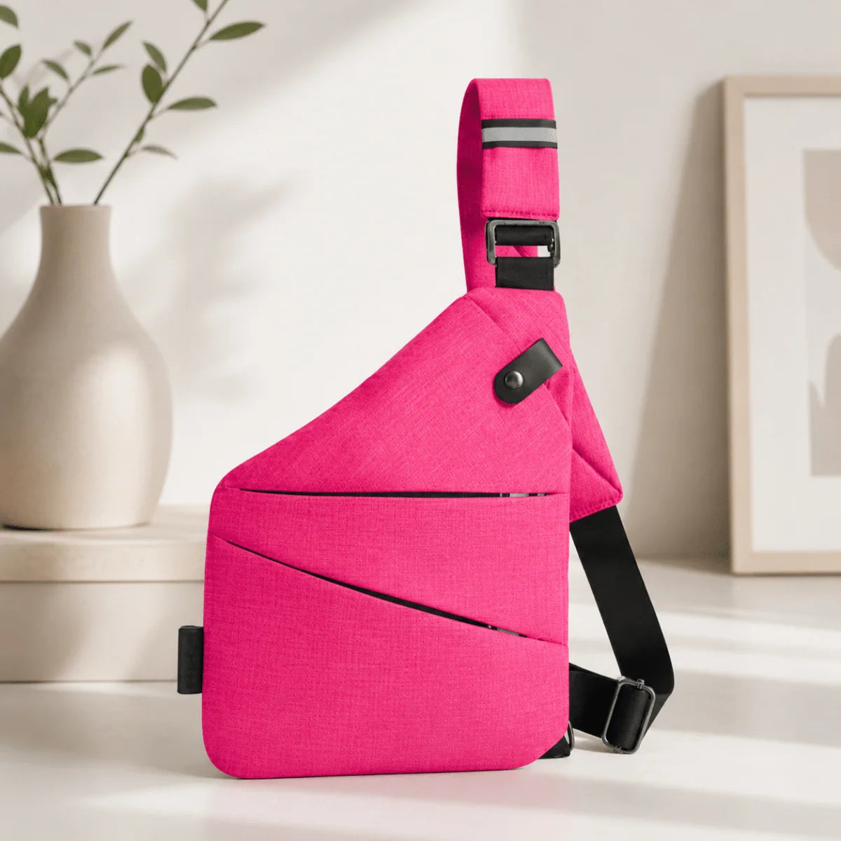 Crossbody Bag RFID-Protected Cut-Resistant Strap Water-Resistant Fabric