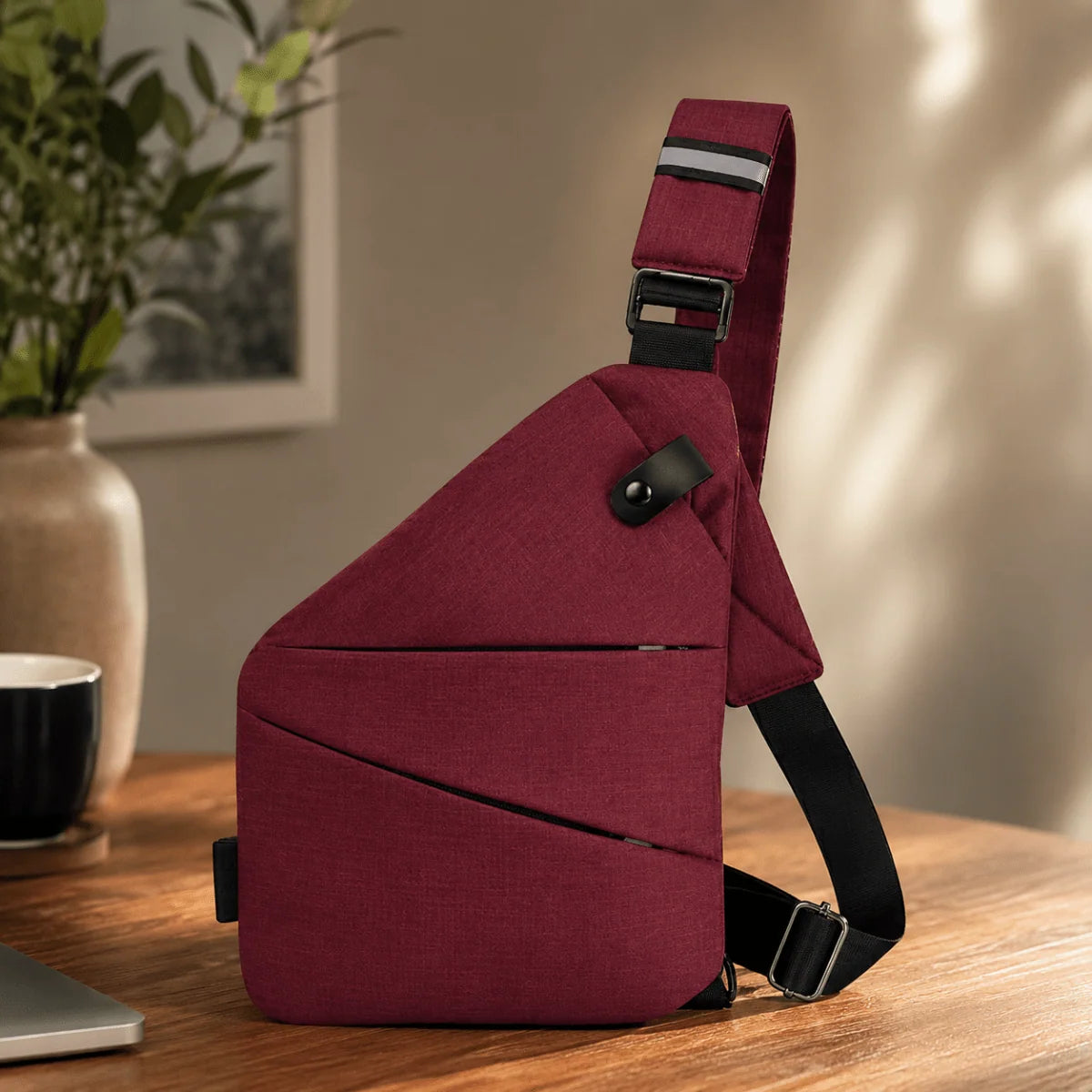 Crossbody Bag RFID-Protected Cut-Resistant Strap Water-Resistant Fabric