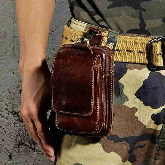 Crossbody Belt Bag Vintage-Inspired Multiple Pockets & Secure Closure
