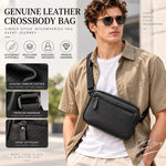 Crossbody Messenger Bag Genuine Leather Adjustable Strap