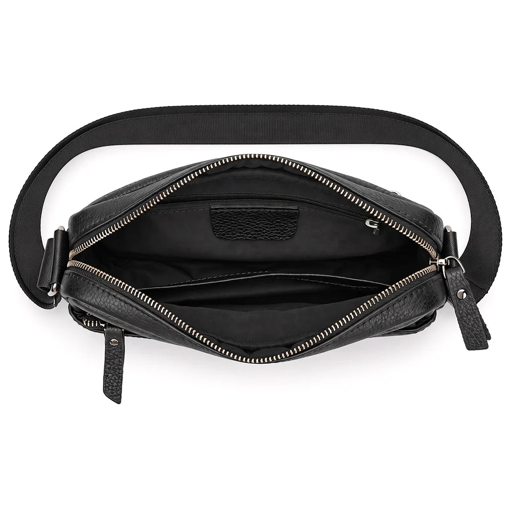 Crossbody Messenger Bag Genuine Leather Adjustable Strap