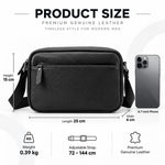Crossbody Messenger Bag Genuine Leather Adjustable Strap