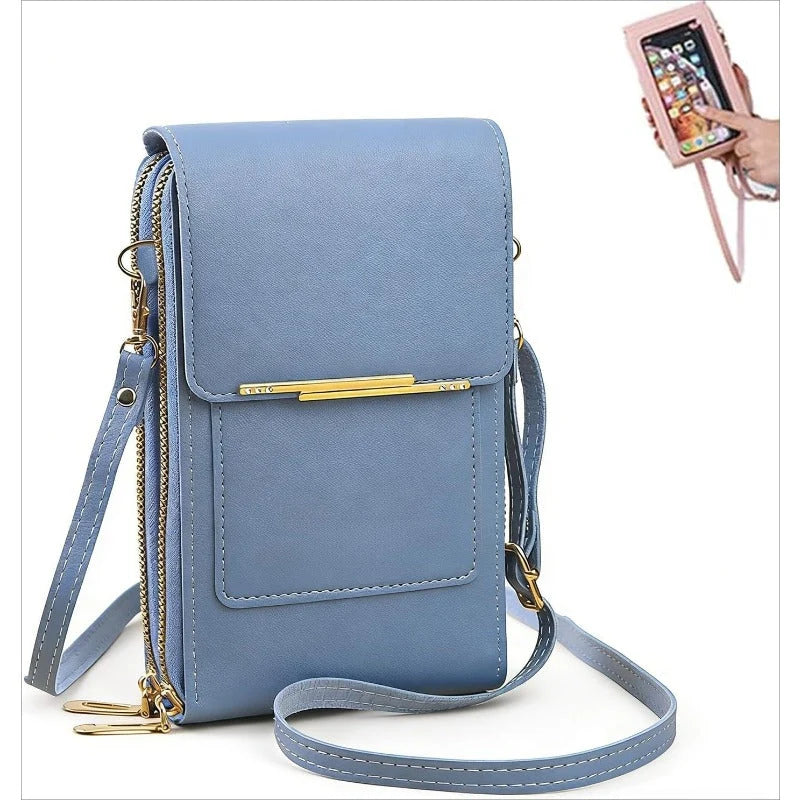 Crossbody Phone Bag RFID-Blocking Clear Touchscreen Window Fits 6.7-Inch Phones