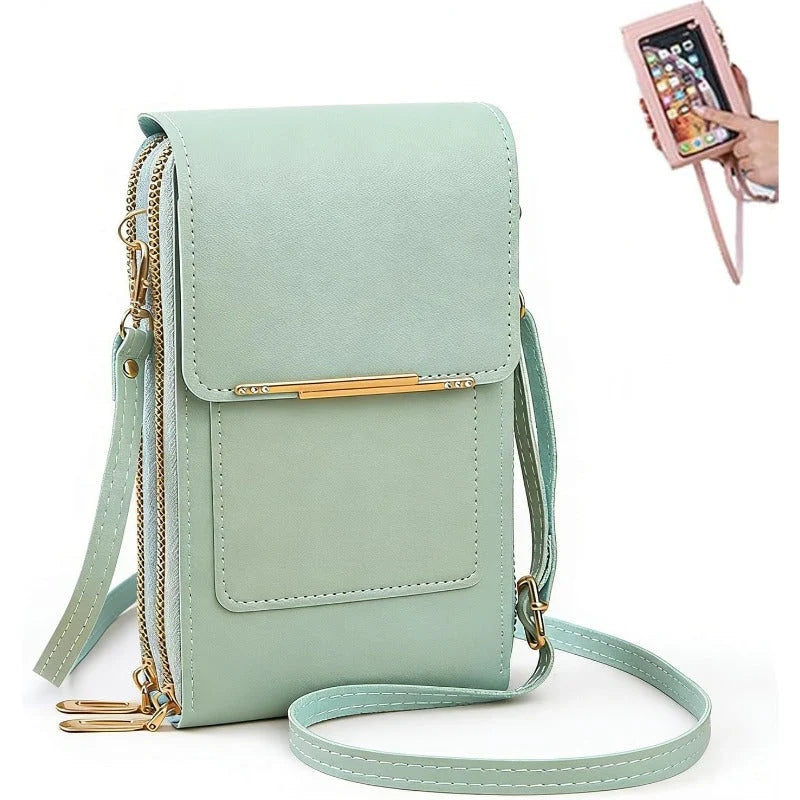 Crossbody Phone Bag RFID-Blocking Clear Touchscreen Window Fits 6.7-Inch Phones