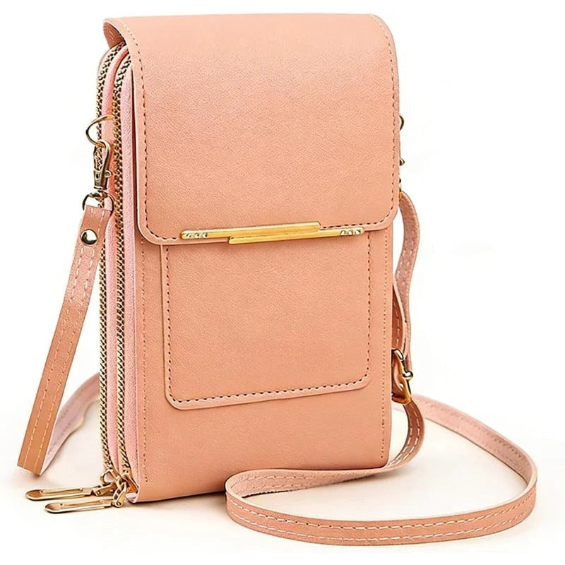 Crossbody Phone Bag RFID-Blocking Clear Touchscreen Window Fits 6.7-Inch Phones