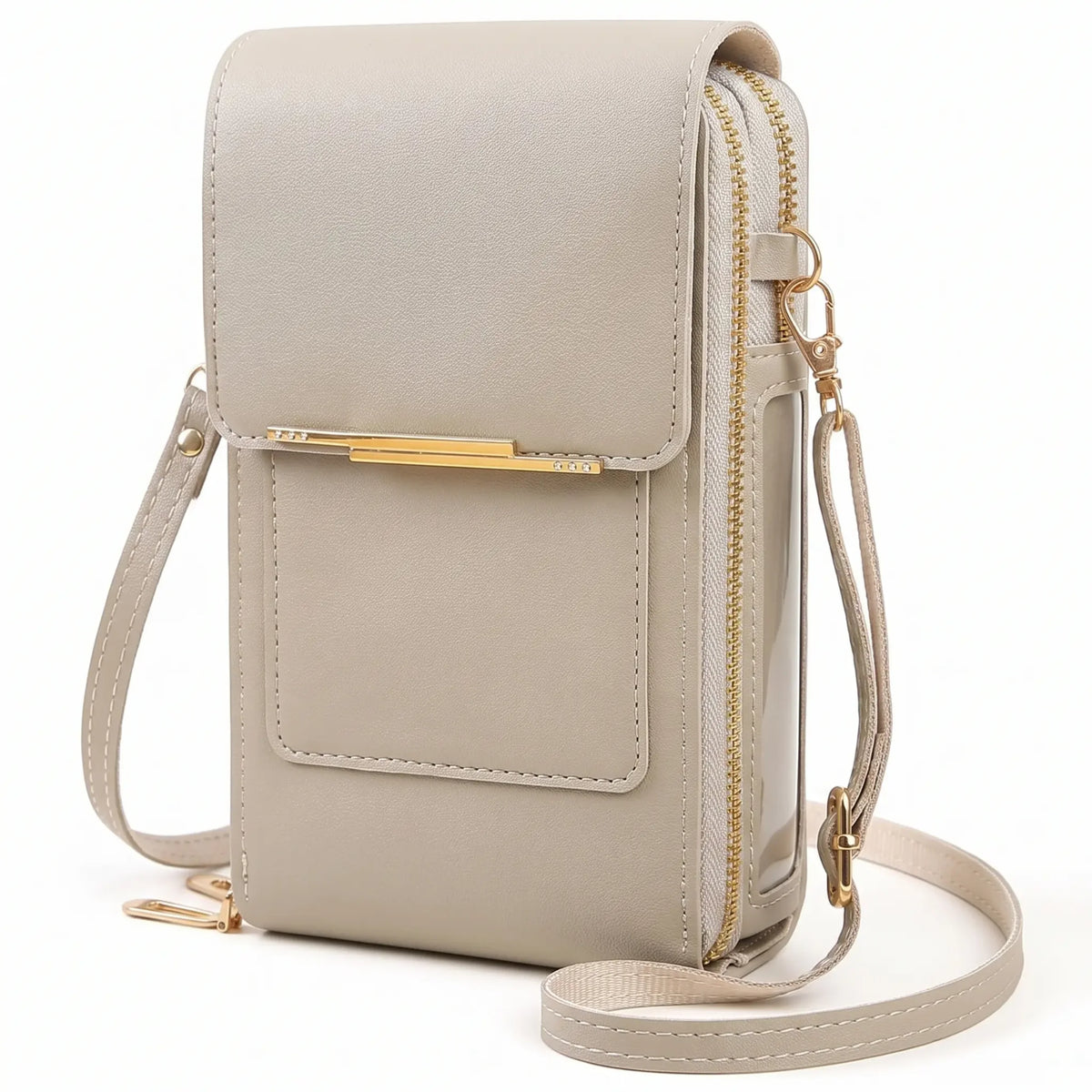 Crossbody Phone Bag RFID-Blocking Clear Touchscreen Window Fits 6.7-Inch Phones