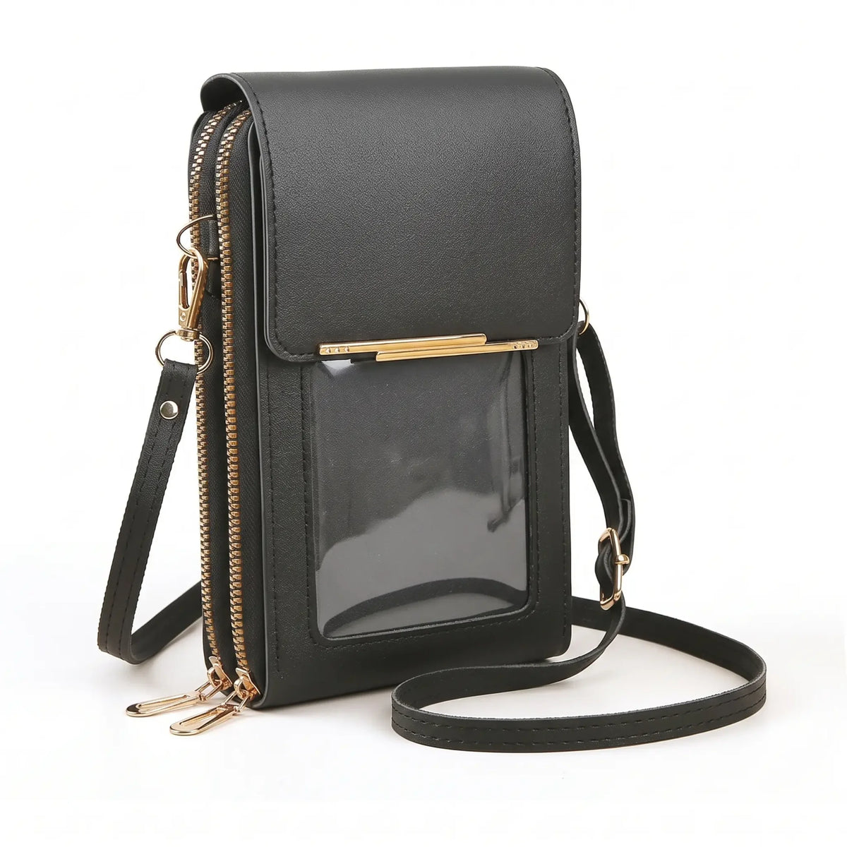 Crossbody Phone Bag RFID-Blocking Clear Touchscreen Window Fits 6.7-Inch Phones