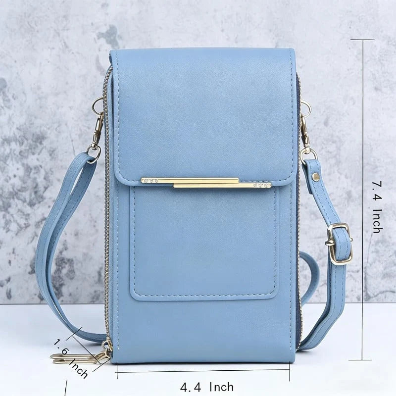Crossbody Phone Bag RFID-Blocking Clear Touchscreen Window Fits 6.7-Inch Phones