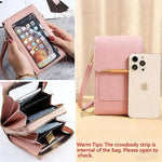 Crossbody Phone Bag RFID-Blocking Clear Touchscreen Window Fits 6.7-Inch Phones