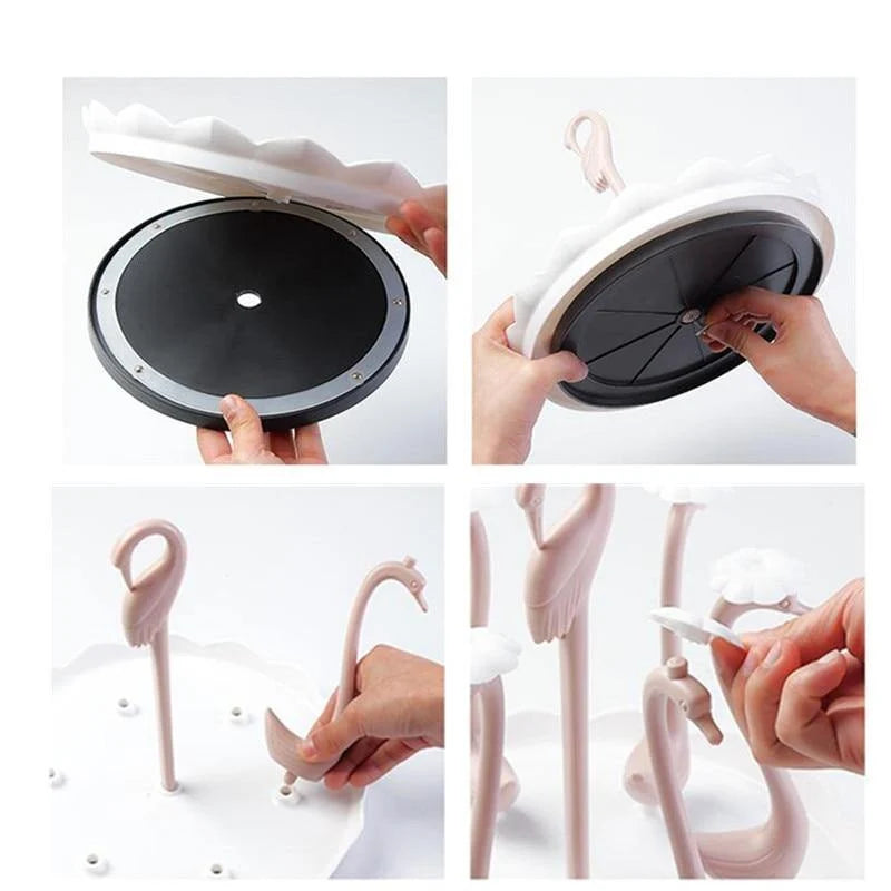 Cup Drying Rack Stainless Steel Holds 6 Cups Rotating Base
