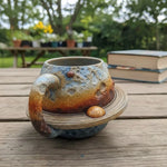Cup Saturn-Inspired Sculptural Ring Design Handmade Appearance