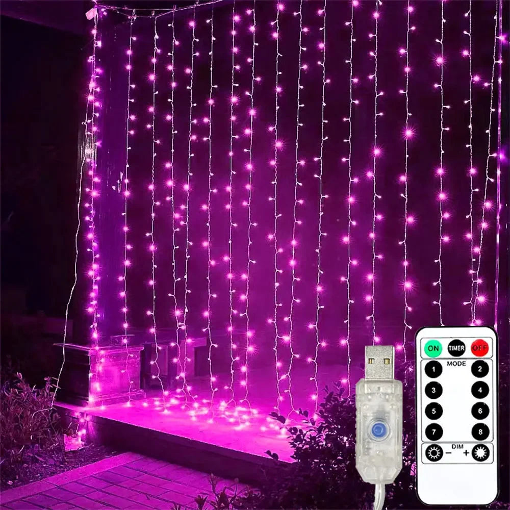 Curtain Lights USB Type-C Powered 8 Lighting Modes
