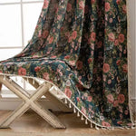 Curtain Panel French Floral Microfiber Light-Filtering