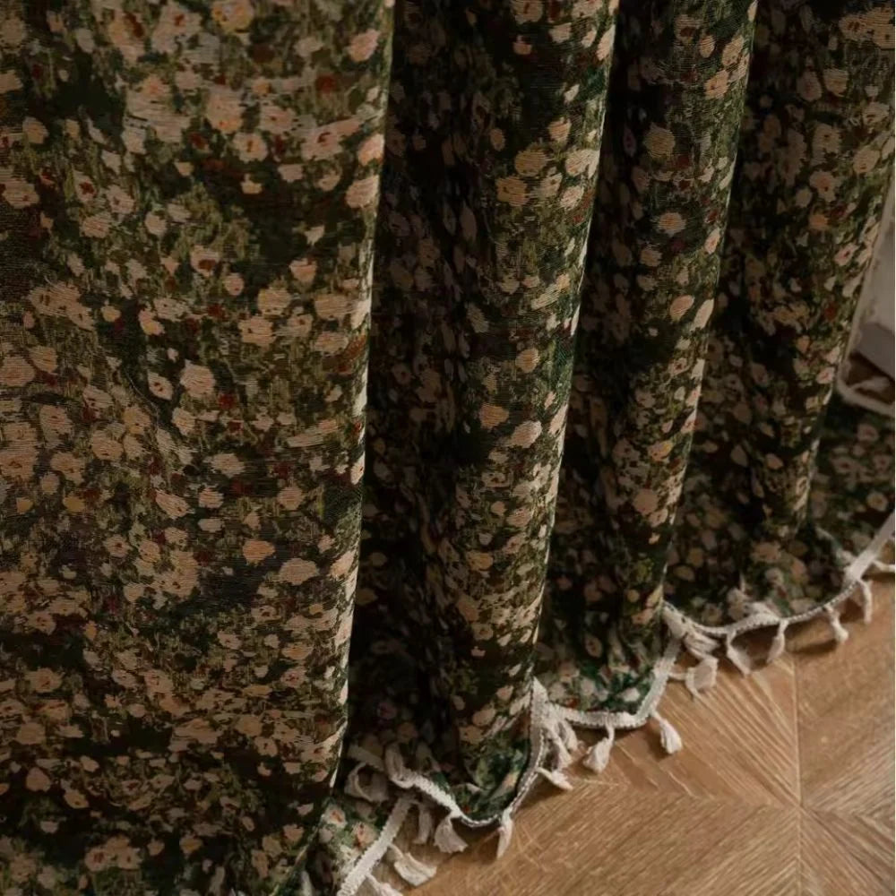 Curtain Panel French Floral Microfiber Light-Filtering