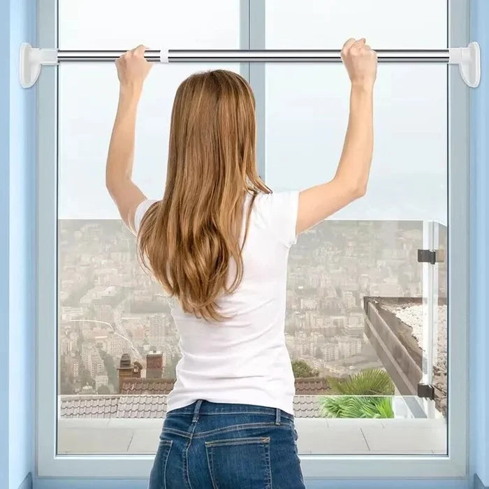Curtain Tension Rod Stainless Steel Adjustable No-Drill Design Rust-Resistant