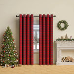 Curtains Classic Plaid Polyester Grommet Top