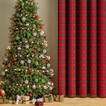 Curtains Classic Plaid Polyester Grommet Top