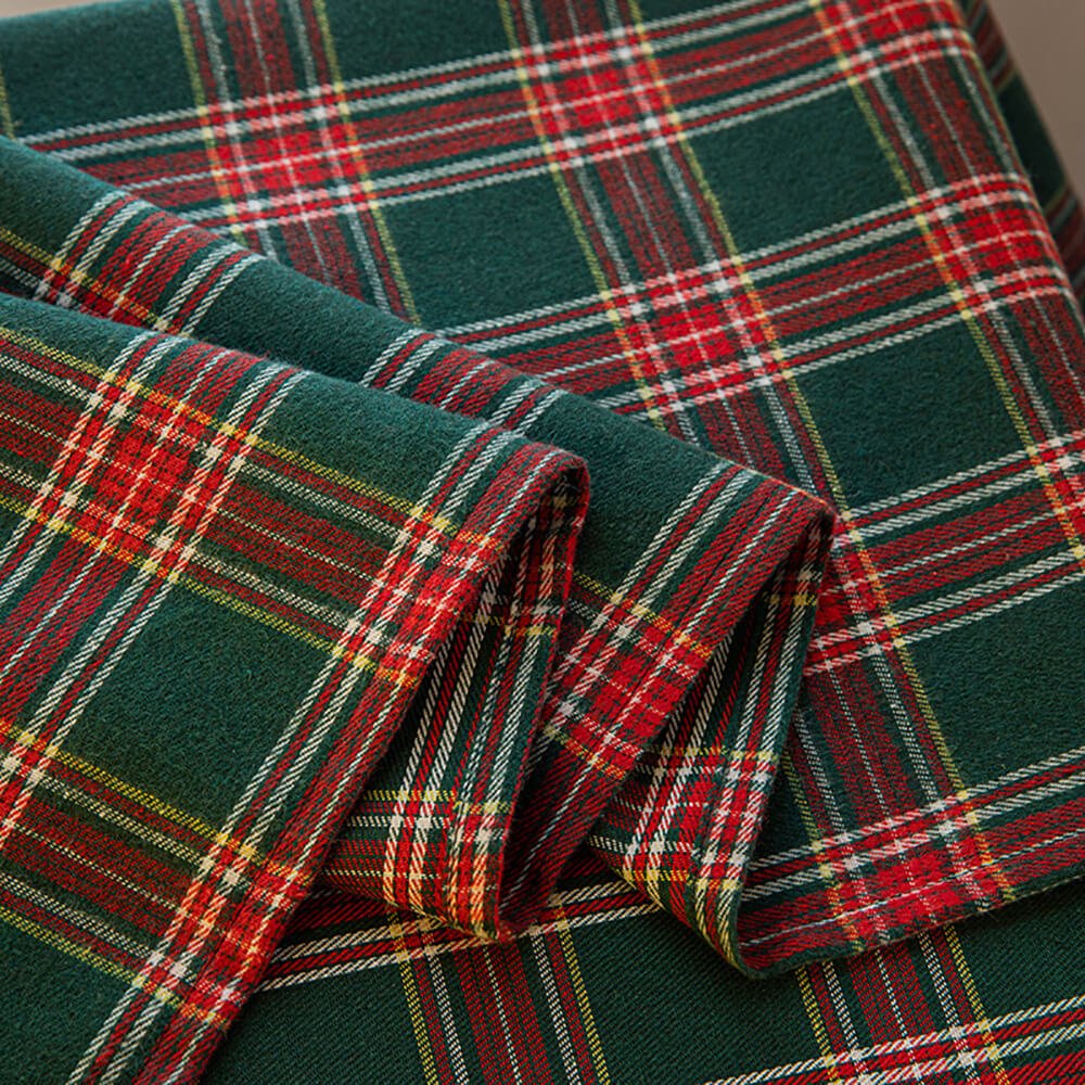 Curtains Classic Plaid Polyester Grommet Top