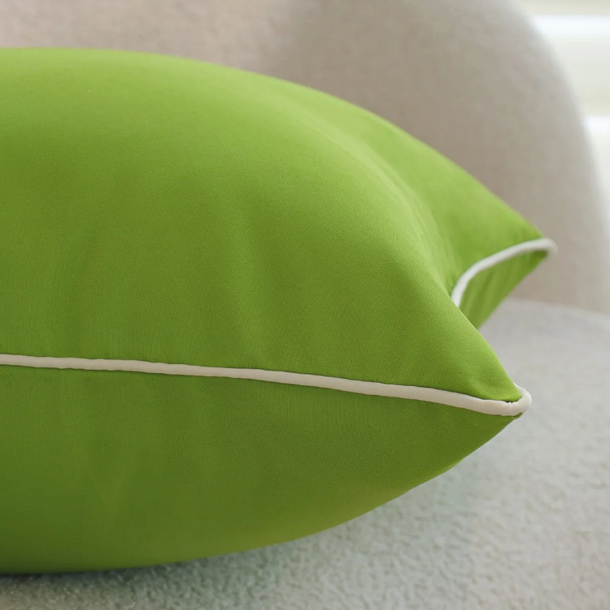 Cushion Cover 18x18 Inch Microfiber Contrast Piping Hidden Zipper