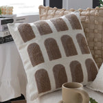 Cushion Cover 18x18in Knotted Grid Concealed Zipper