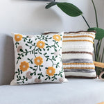 Cushion Cover 45x45 Cm Embroidered Tufted Cotton-Linen