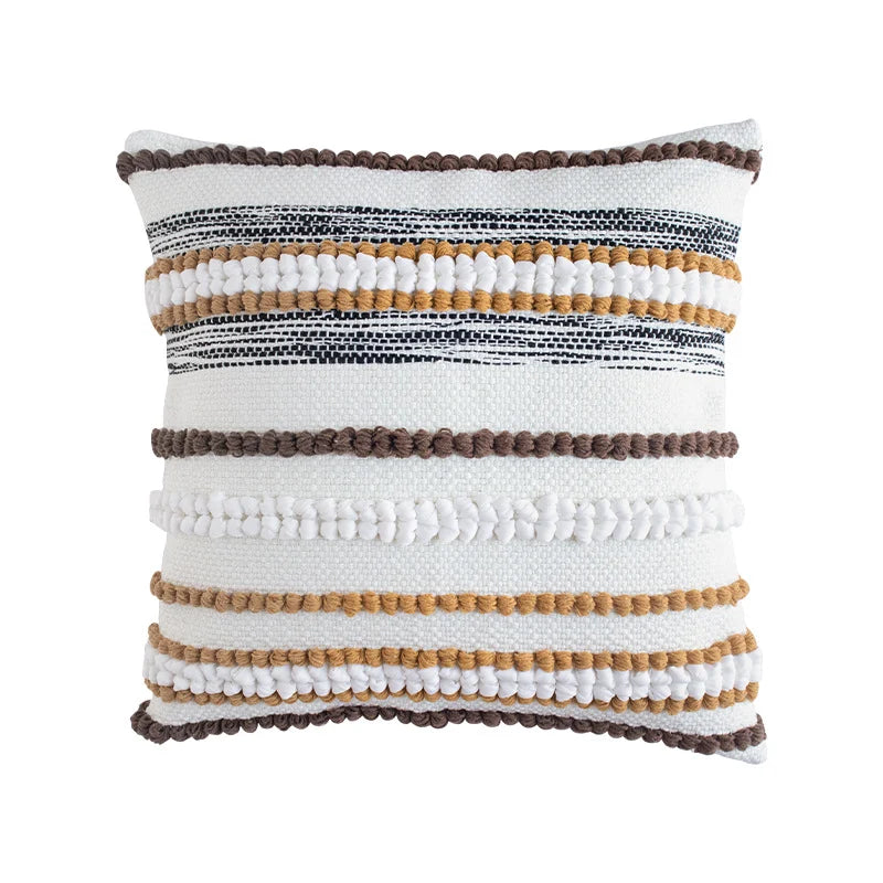 Cushion Cover 45x45 Cm Embroidered Tufted Cotton-Linen