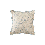 Cushion Cover Botanical Print Cotton Blend Wavy Edge
