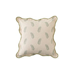 Cushion Cover Botanical Print Cotton Blend Wavy Edge