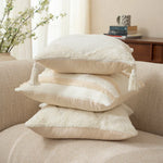 Cushion Cover Bouclé Quilted With Tassels