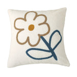Cushion Cover Bouclé Tufted Floral Removable Cover 18x18 Inch