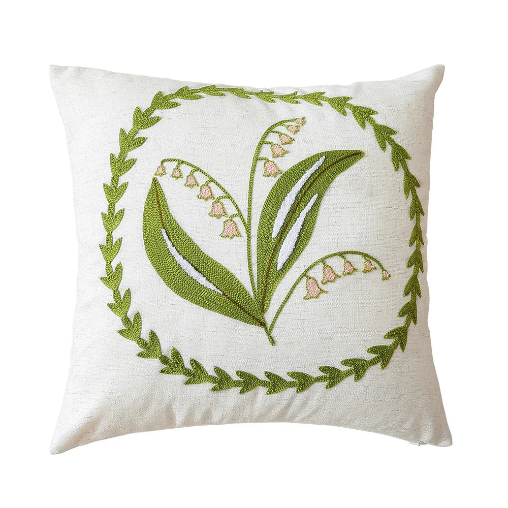 Cushion Cover Bouclé Tufted Floral Removable Cover 18x18 Inch