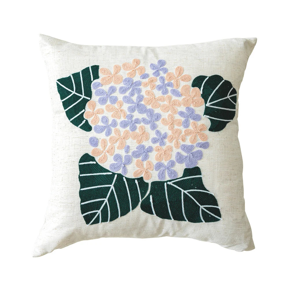 Cushion Cover Bouclé Tufted Floral Removable Cover 18x18 Inch