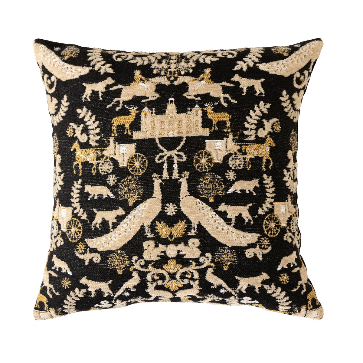 Cushion Cover Chenille Jacquard Floral Zipper & Machine Washable