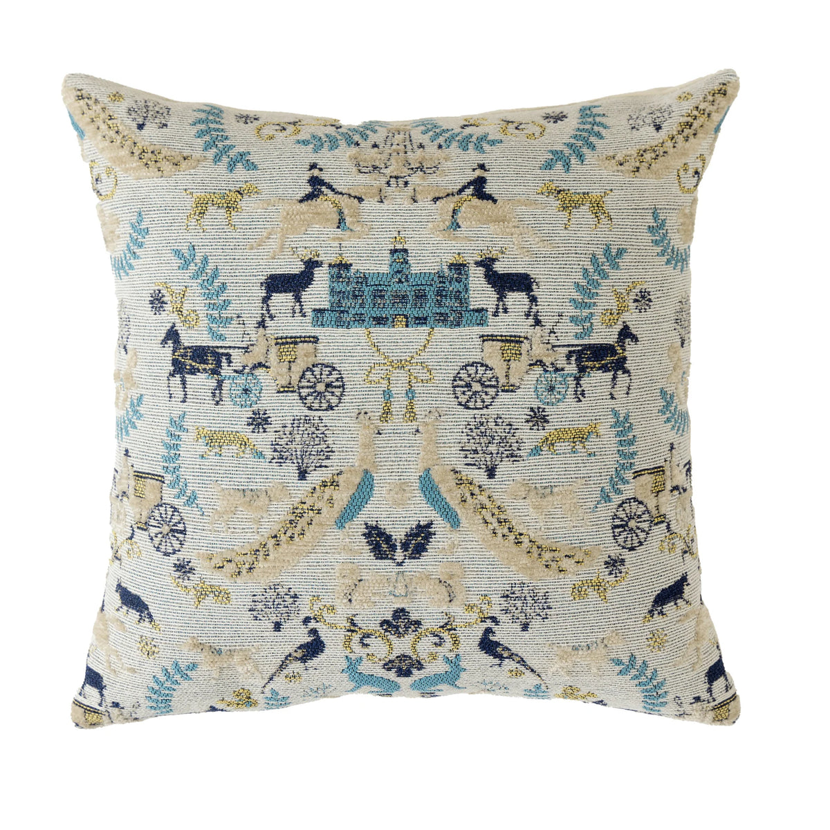 Cushion Cover Chenille Jacquard Floral Zipper & Machine Washable