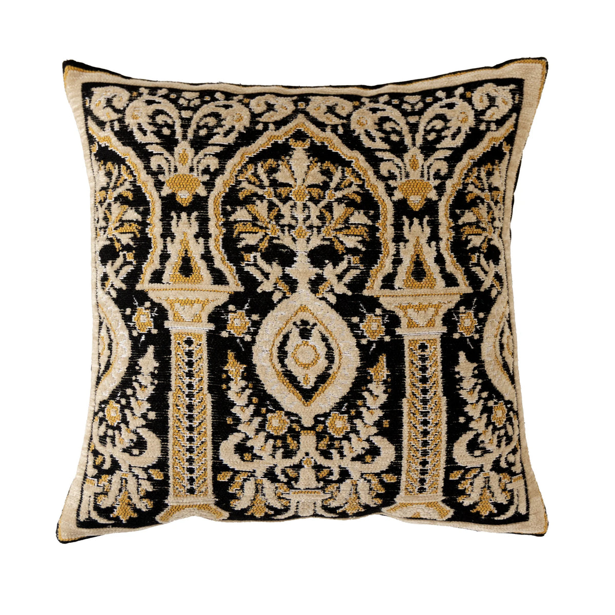 Cushion Cover Chenille Jacquard Floral Zipper & Machine Washable