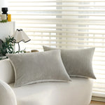Cushion Cover Corduroy-Look Velvet Concealed Zipper 20x28 Inch