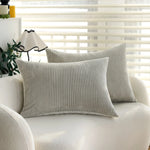 Cushion Cover Corduroy-Look Velvet Concealed Zipper 20x28 Inch