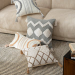 Cushion Cover Cotton Blend Boucle Tassels