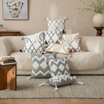 Cushion Cover Cotton Blend Boucle Tassels