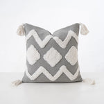 Cushion Cover Cotton Blend Boucle Tassels