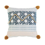 Cushion Cover Cotton Blend Ethnic Jacquard Braided Tassels