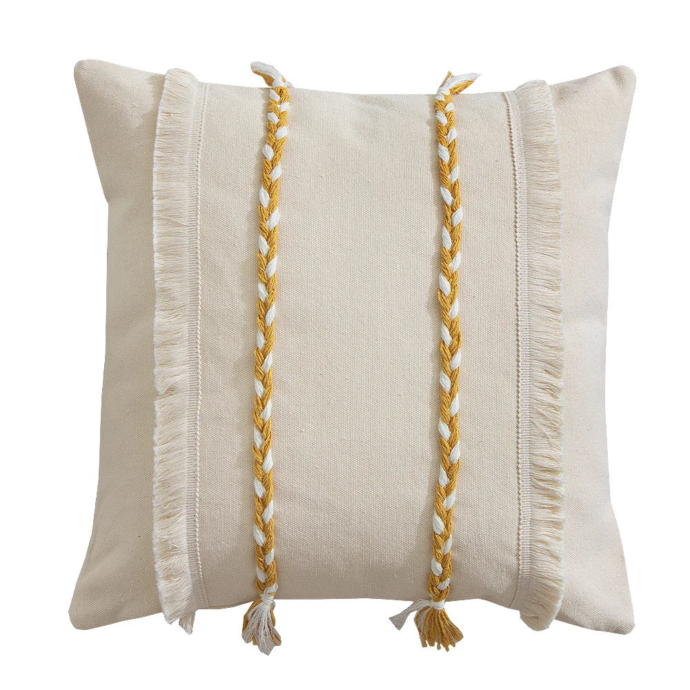 Cushion Cover Cotton Blend Woven Trim & Fringe