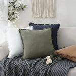 Cushion Cover Cotton-Linen Blend Hidden Zipper Machine Washable