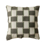 Cushion Cover Cotton-Linen Woven Grid Piping & Concealed Zipper